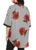 Plus Size Striped Floral Print Button Front Shirt sold by Rainbow