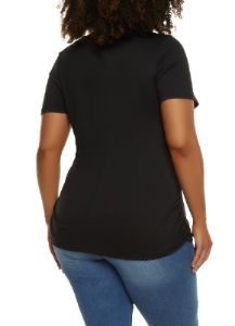 Plus Size Rhinestone Blessed Queen Graphic Tee sold by Rainbow