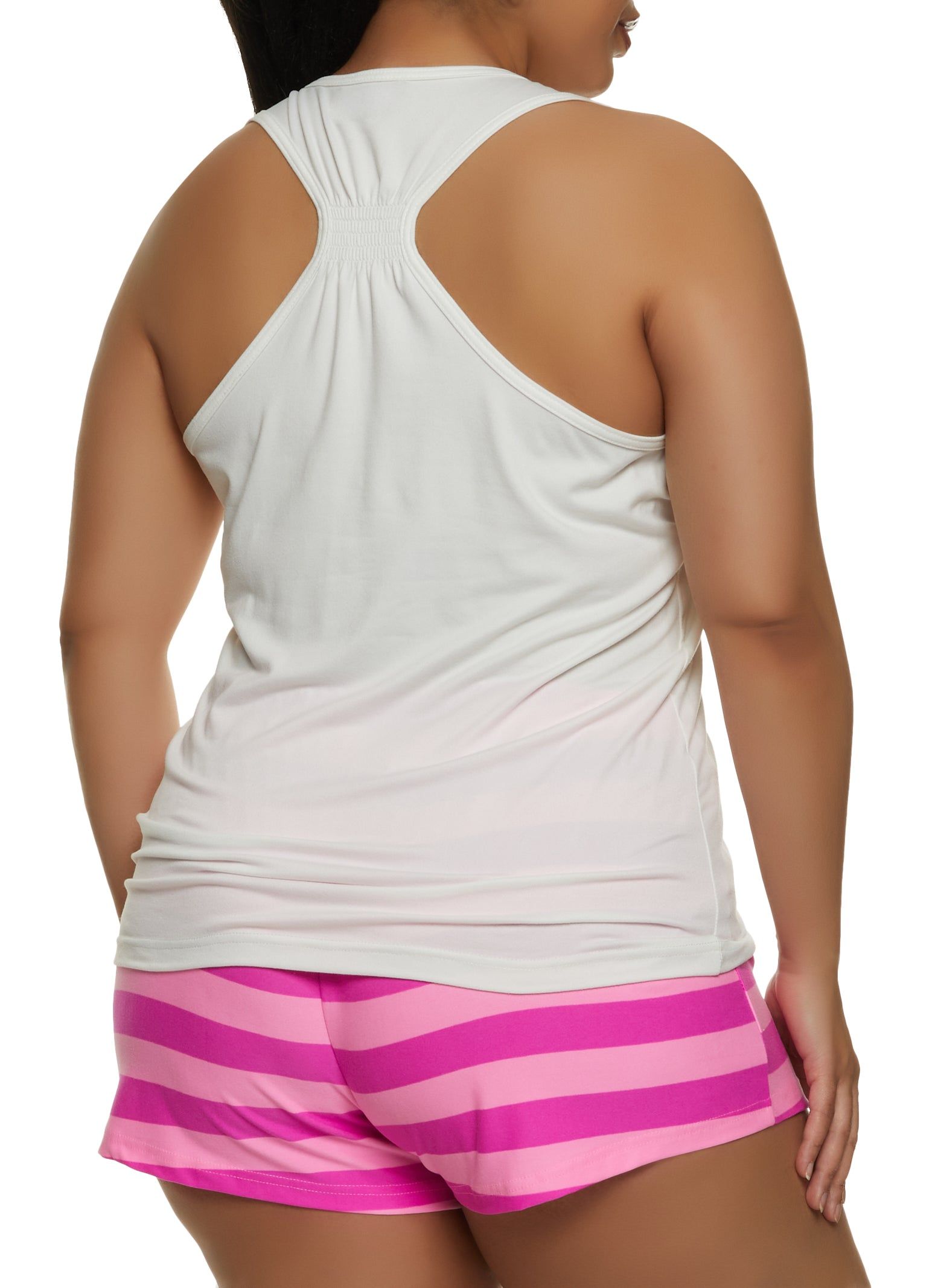 Plus Size Lets Cuddle Foil Screen Pajama Tank Top and Shorts sold by Rainbow product image thumbnail 2