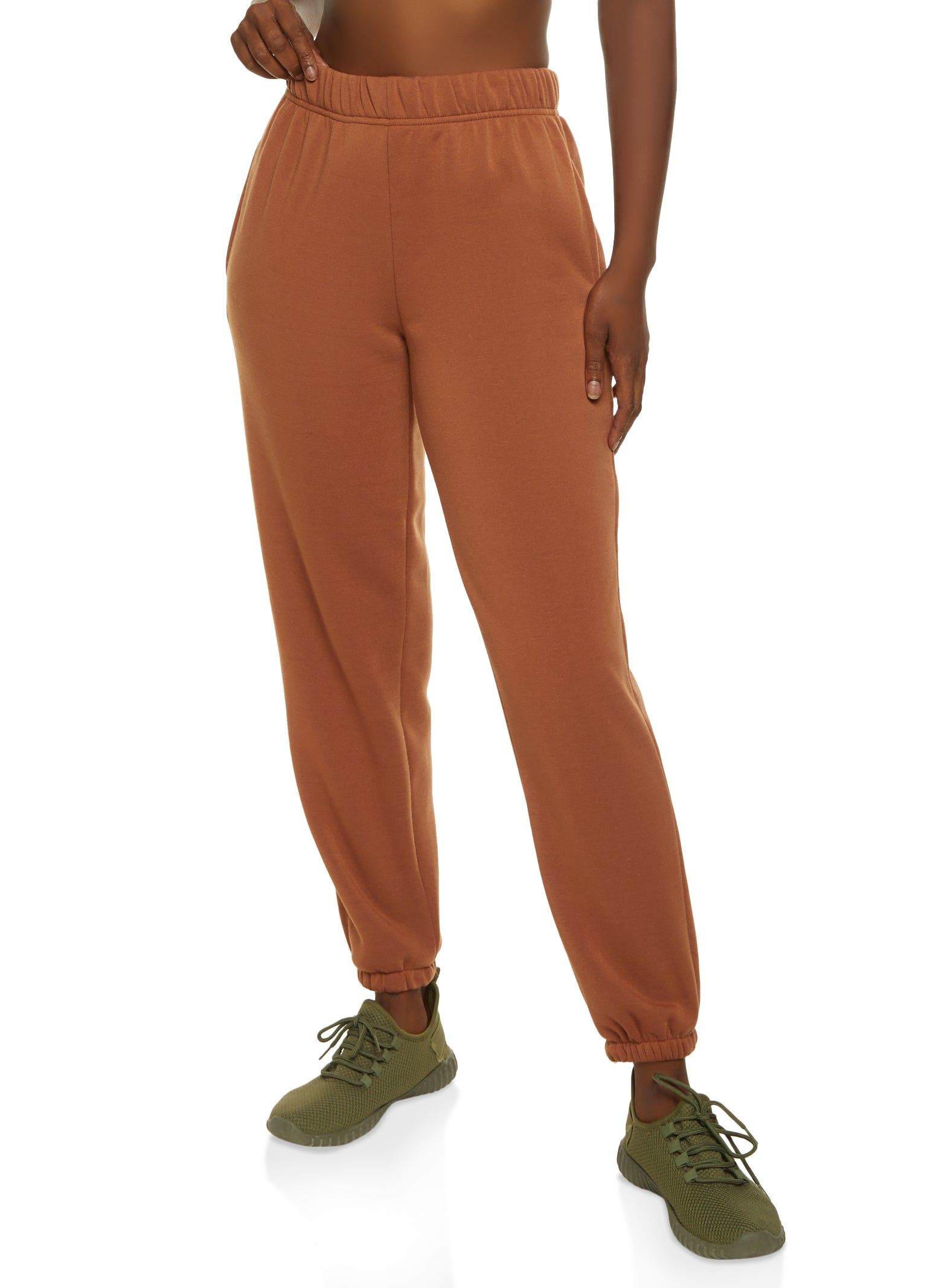 Basic Solid Fleece Joggers sold by Rainbow