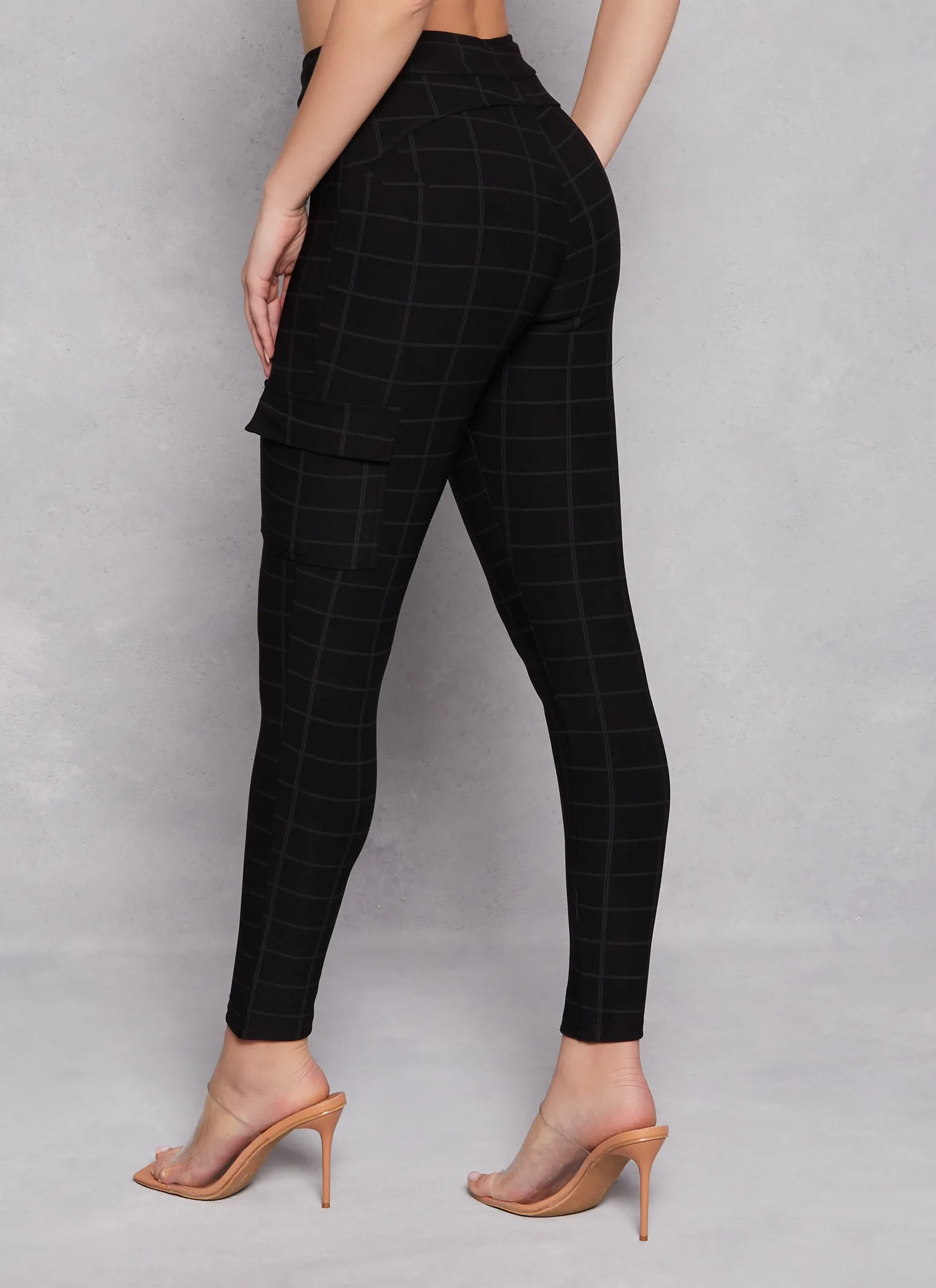 Plaid Drawstring Cargo Pocket Dress Pants sold by Rainbow product image thumbnail 3