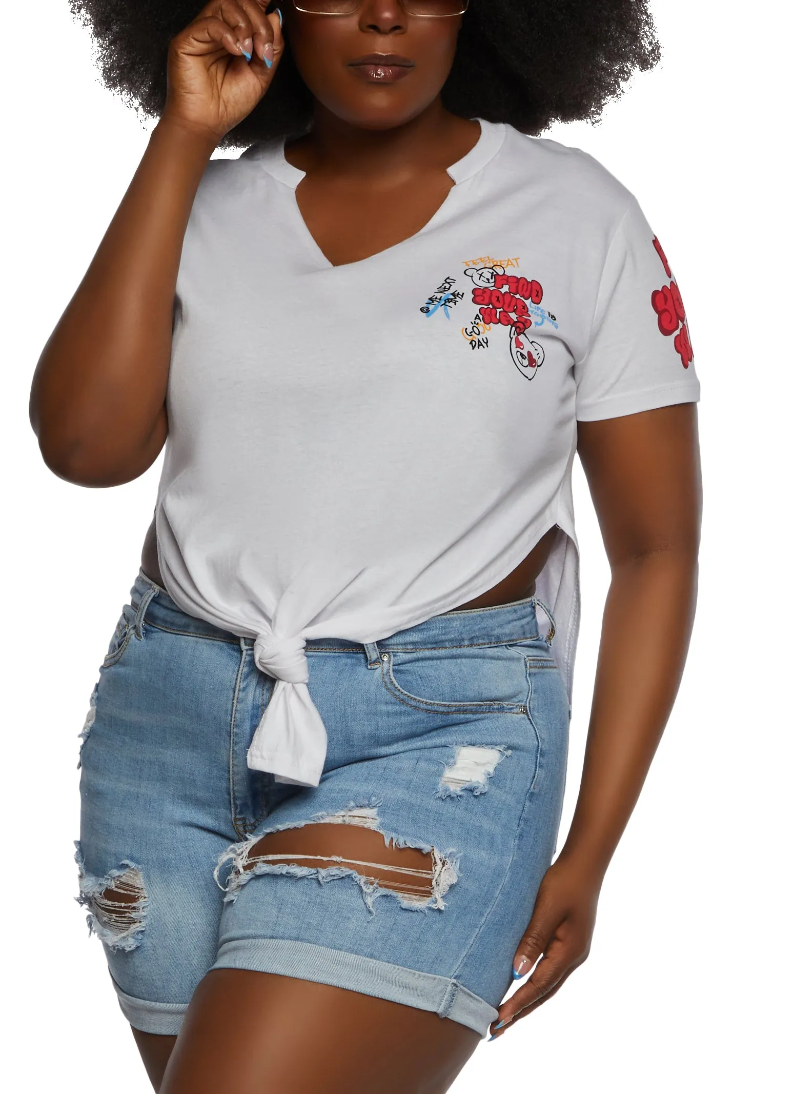 Plus Size Find Your Way Graffiti Print Tee sold by Rainbow product image thumbnail 2