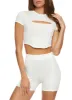 Ribbed Cut Out Detail Corset Crop Top sold by Rainbow