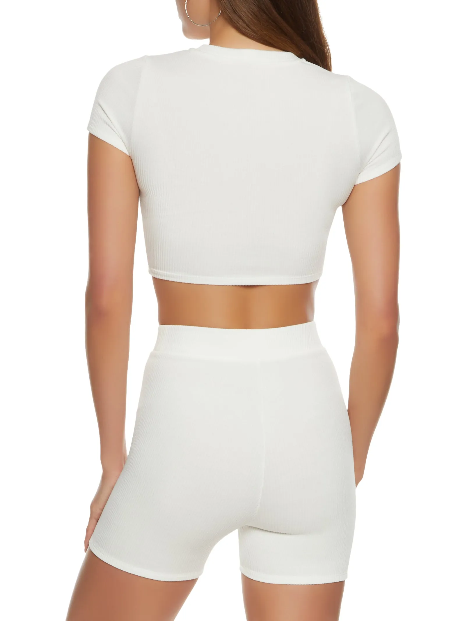 Ribbed Cut Out Detail Corset Crop Top sold by Rainbow product image thumbnail 3