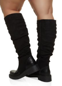 Round Toe Ruched Wide Calf Boots sold by Rainbow