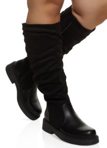Round Toe Ruched Wide Calf Boots sold by Rainbow