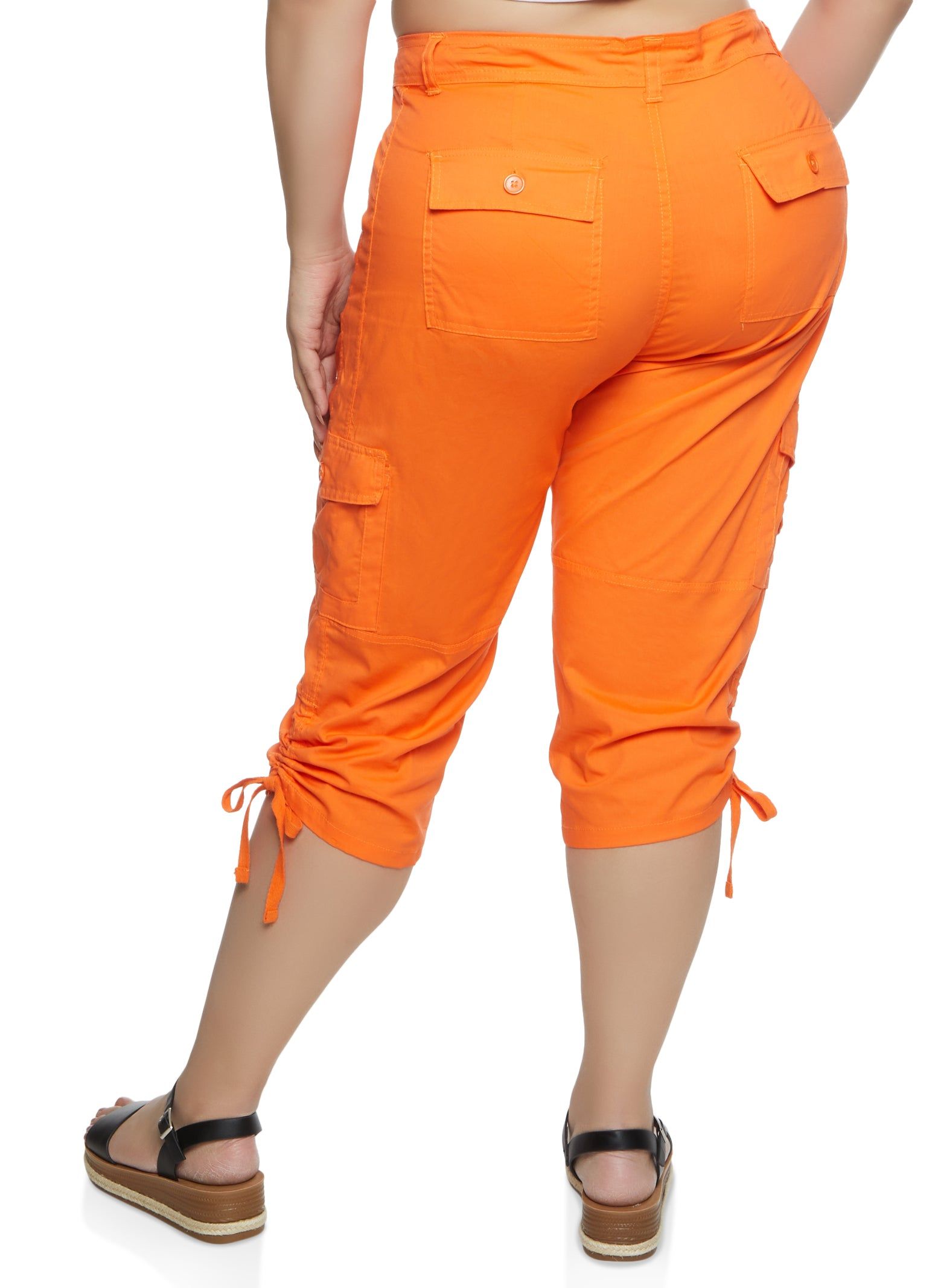 Plus Size Zip Detail Cargo Pocket Capri Pants sold by Rainbow product image thumbnail 2