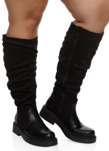 Round Toe Ruched Wide Calf Boots sold by Rainbow
