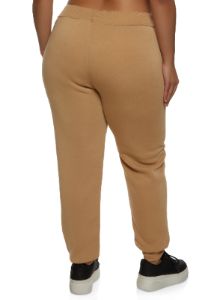 Plus Size Fleece High Waist Drawstring Joggers sold by Rainbow