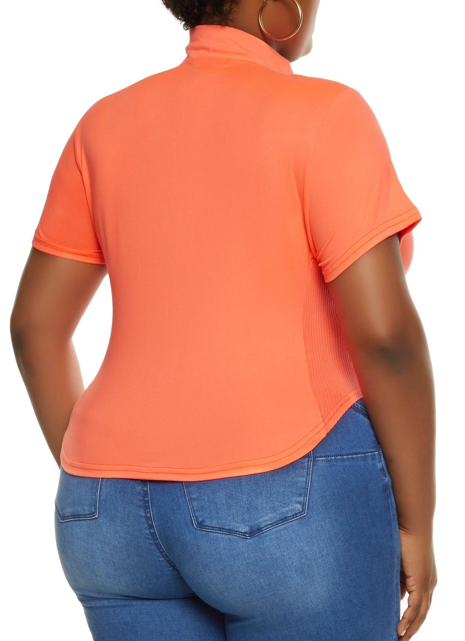 Plus Size Zip Front Mock Neck Top sold by Rainbow product image thumbnail 2