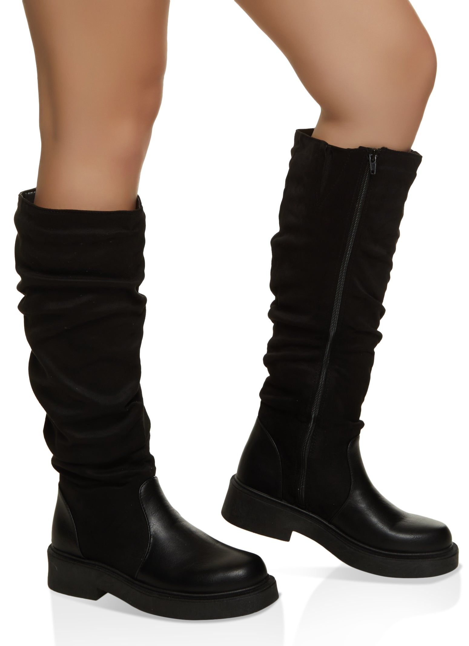 Faux Leather Ruched Tall Boots sold by Rainbow product image thumbnail 2