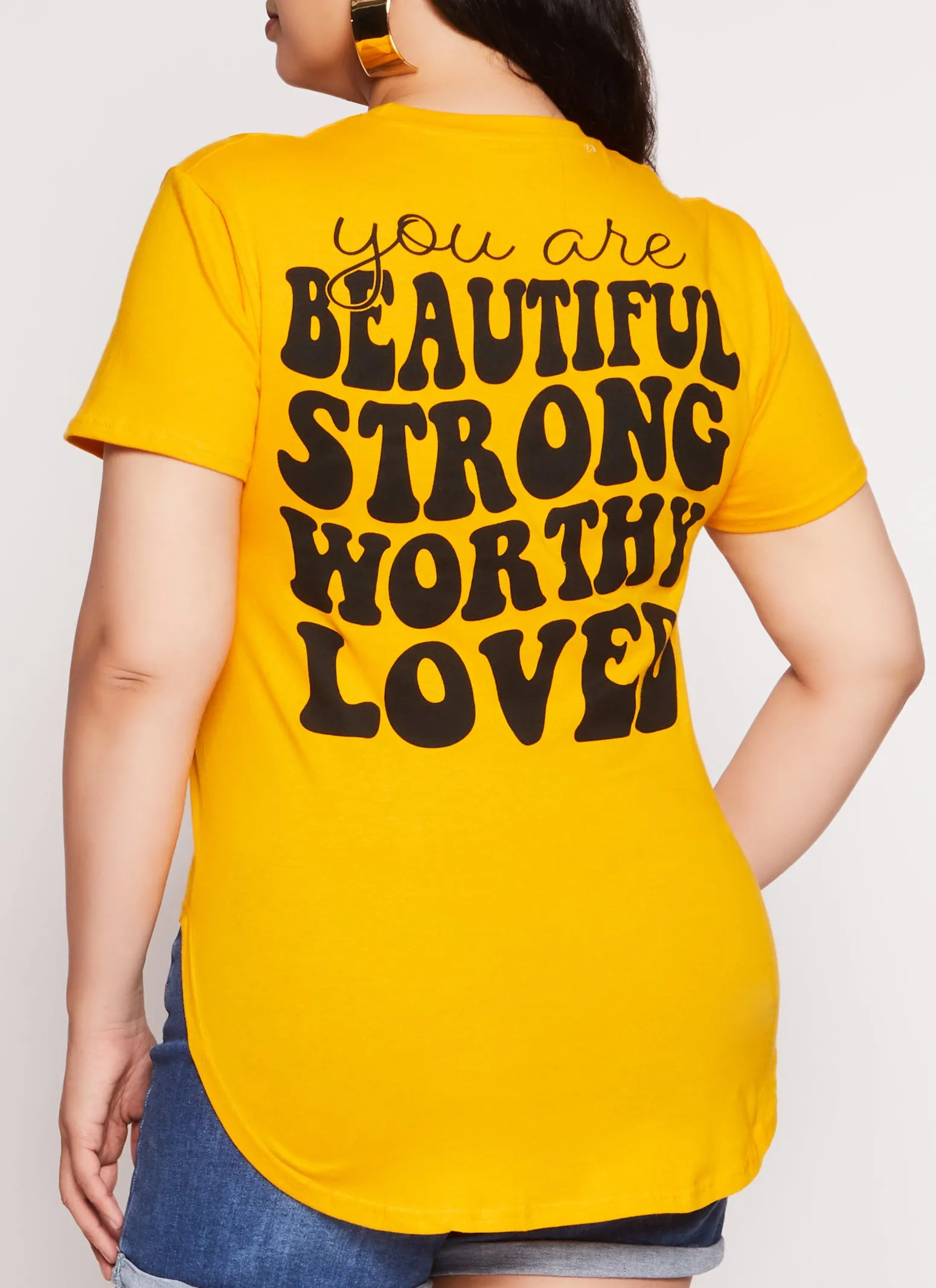 Plus Size Beautiful Positive Vibes Only High Low Tee sold by Rainbow product image thumbnail 3