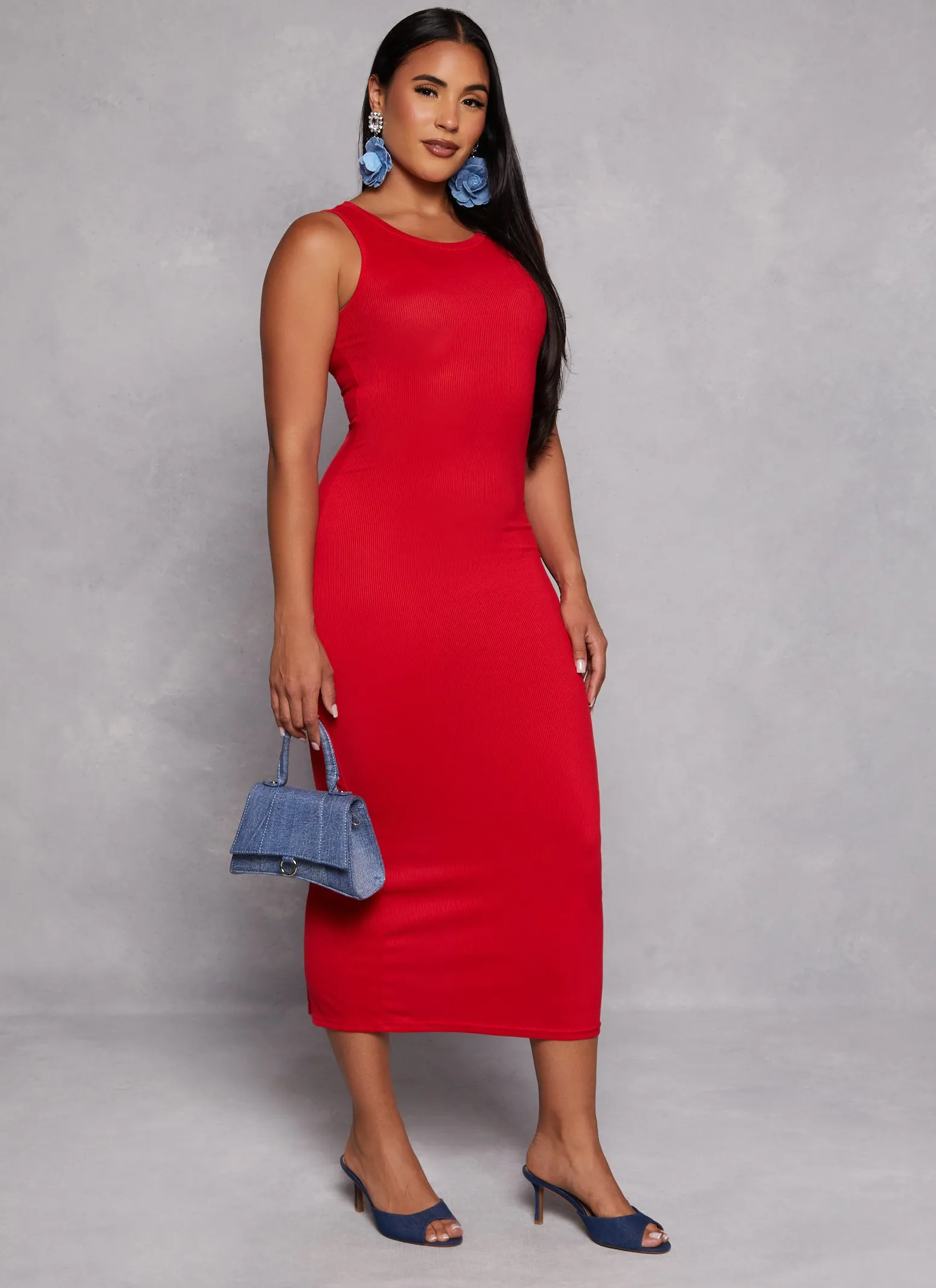 Daisy Ribbed Crew Neck Maxi Tank Dress sold by Rainbow product image thumbnail 2