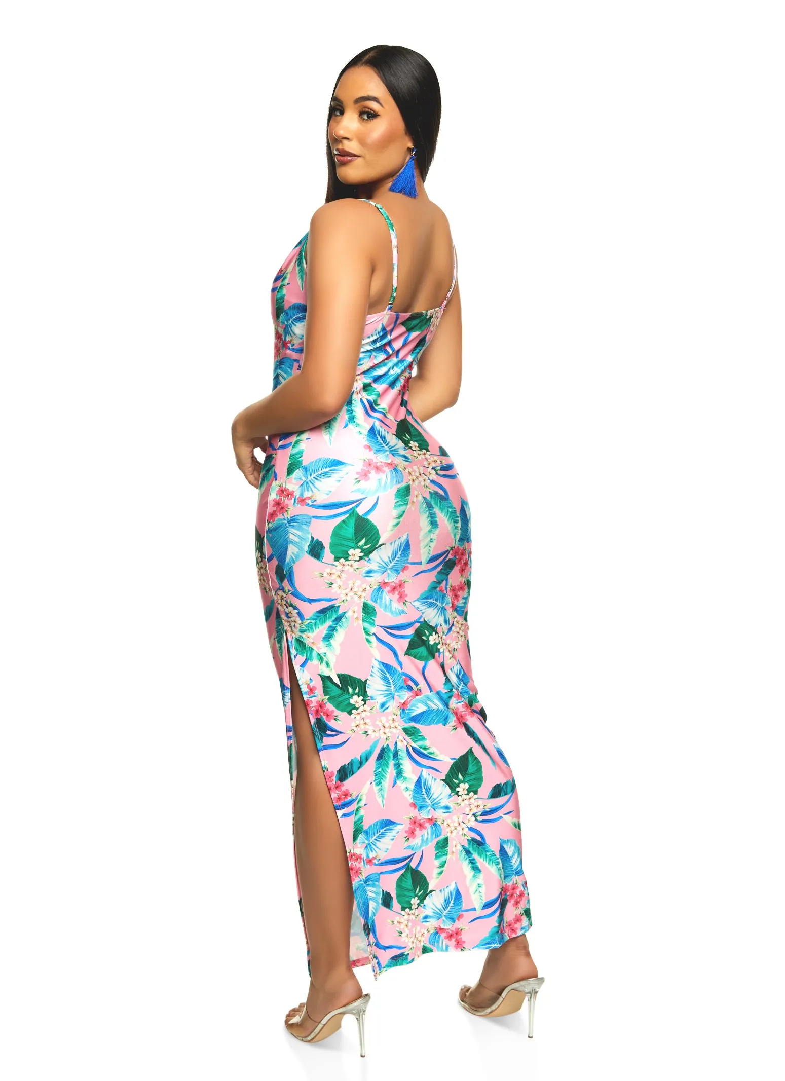 Iris Tropical Print Cowl Neck Maxi Dress sold by Rainbow product image thumbnail 3