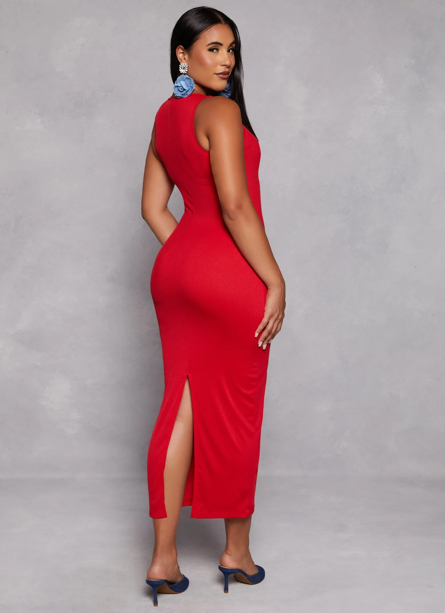 Daisy Ribbed Crew Neck Maxi Tank Dress sold by Rainbow product image thumbnail 3