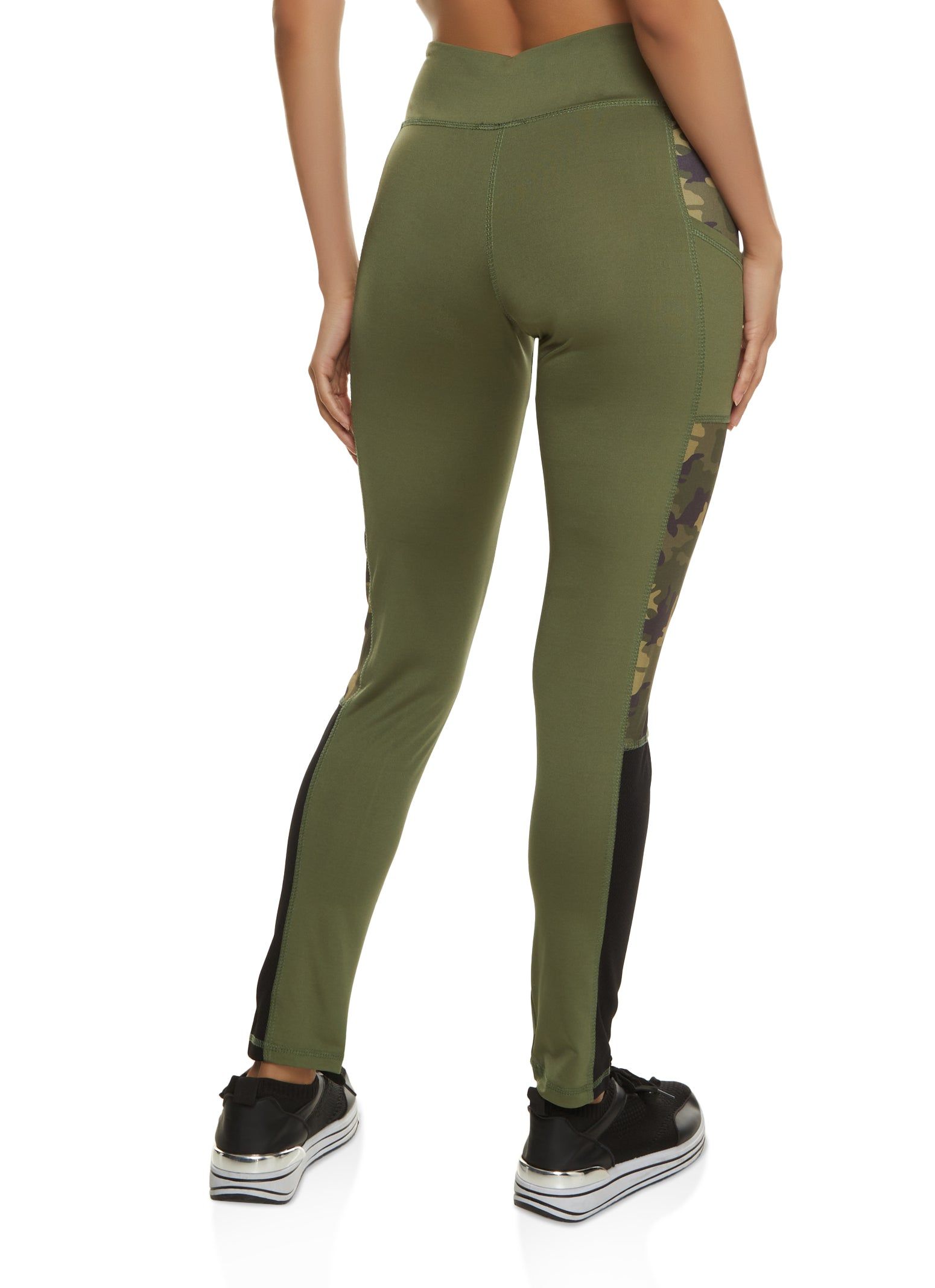 Camo Color Block Cell Phone Pocket Leggings sold by Rainbow product image thumbnail 2