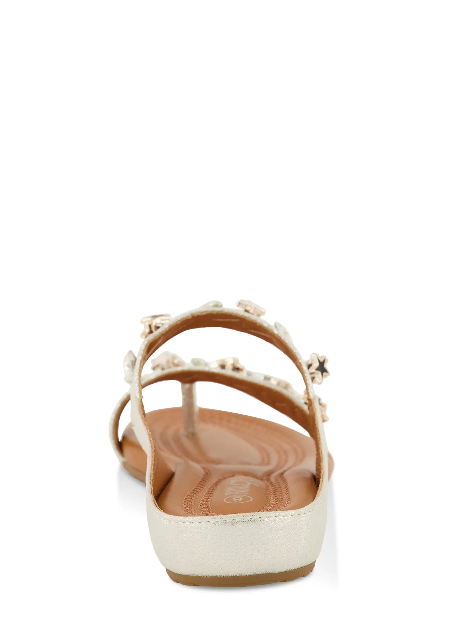Rhinestone Beaded Asymmetrical Toe Loop Sandals sold by Rainbow product image thumbnail 3
