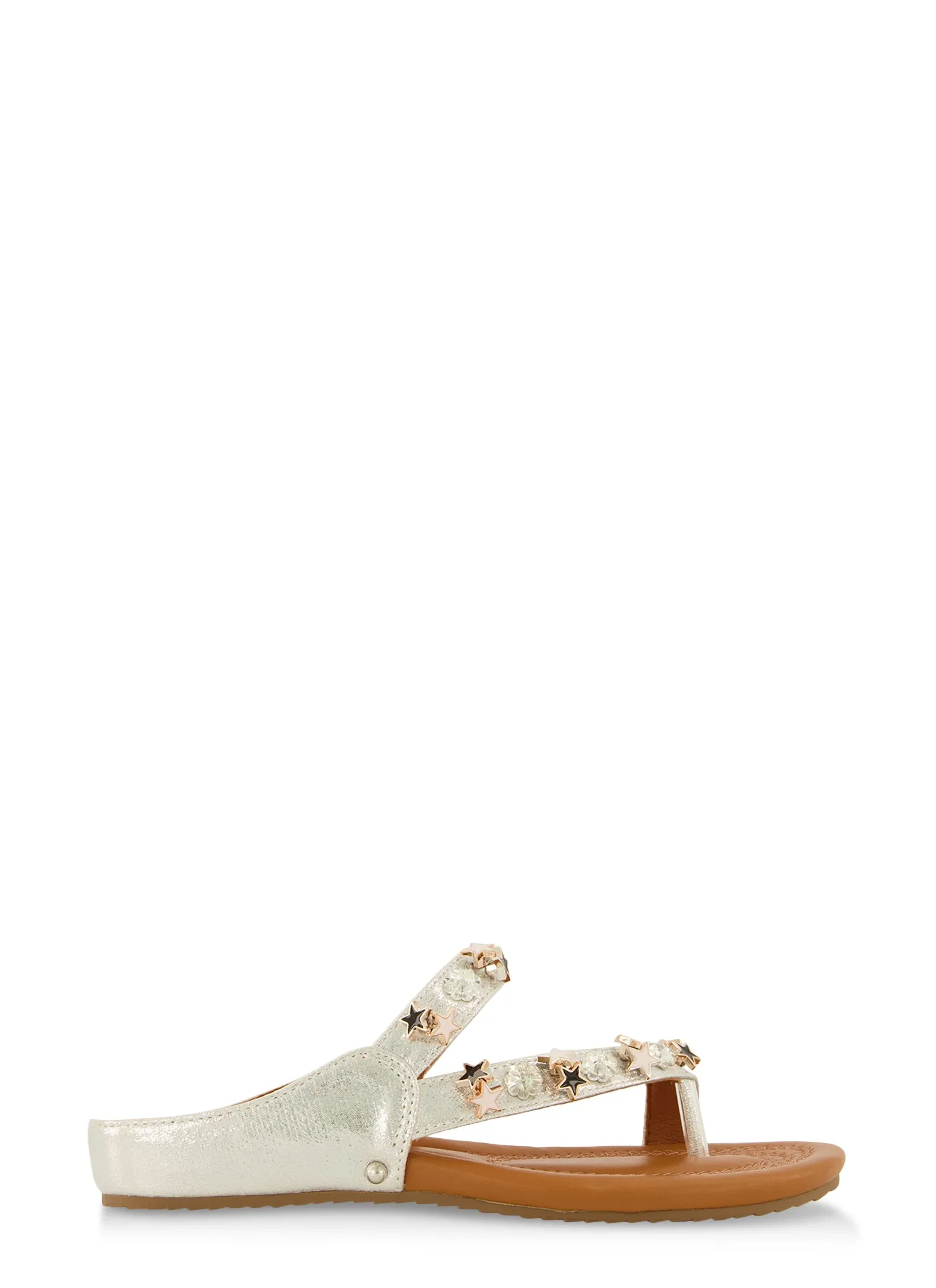 Rhinestone Beaded Asymmetrical Toe Loop Sandals sold by Rainbow product image thumbnail 2
