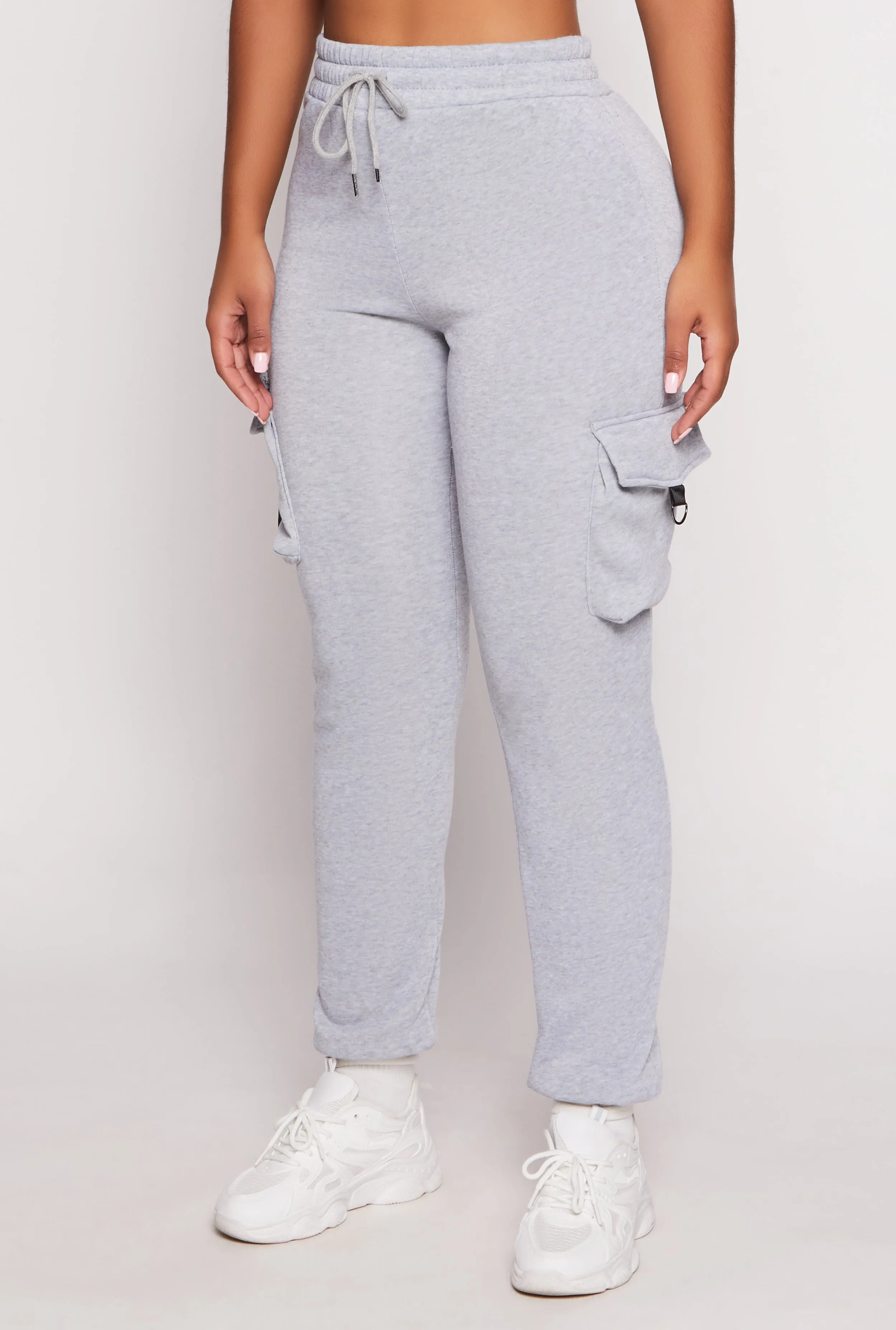 Fleece Drawstring High Waist Cargo Pocket Joggers sold by Rainbow product image thumbnail 2