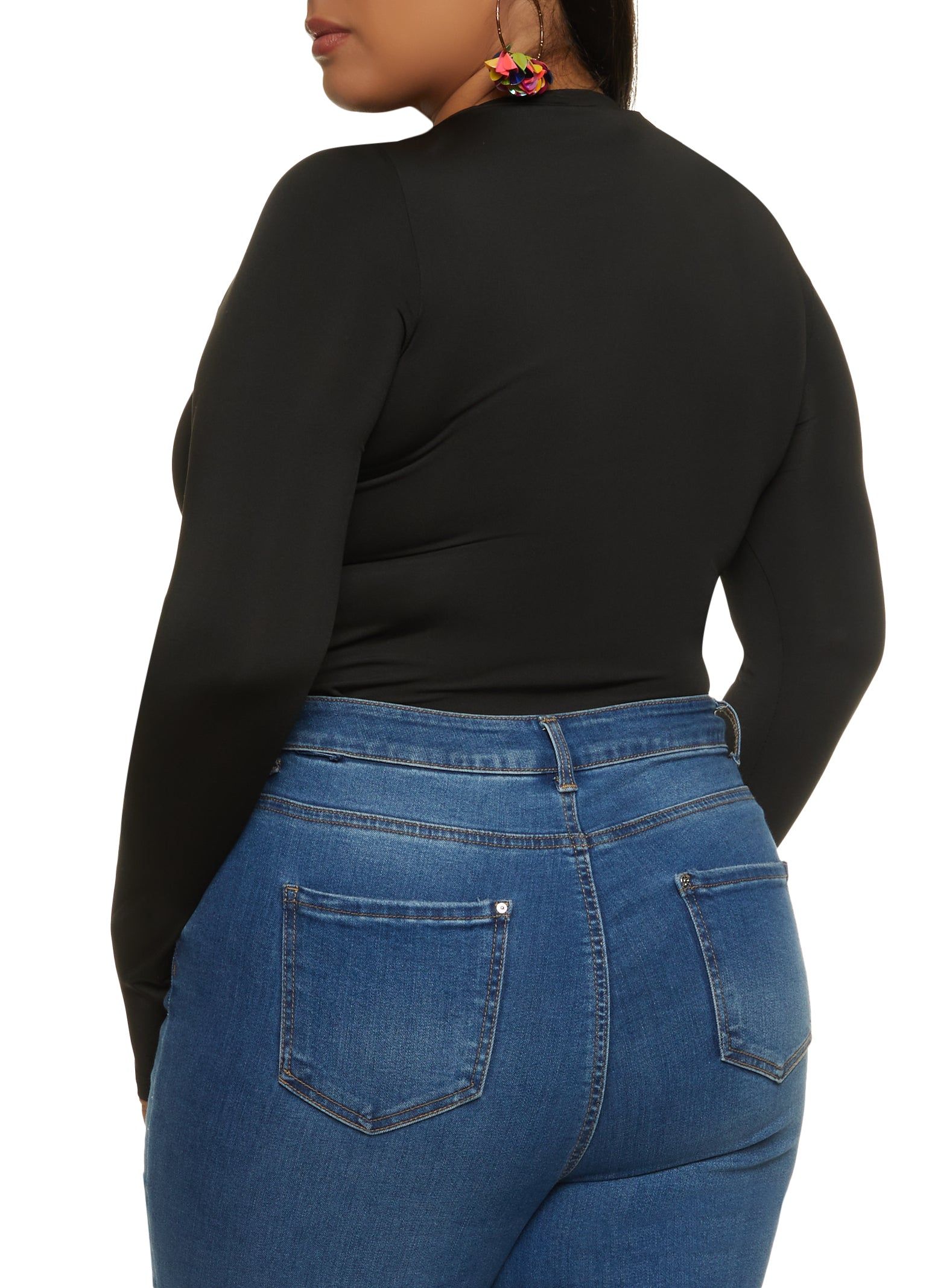 Plus Size Crew Neck Long Sleeve Bodysuit sold by Rainbow product image thumbnail 3