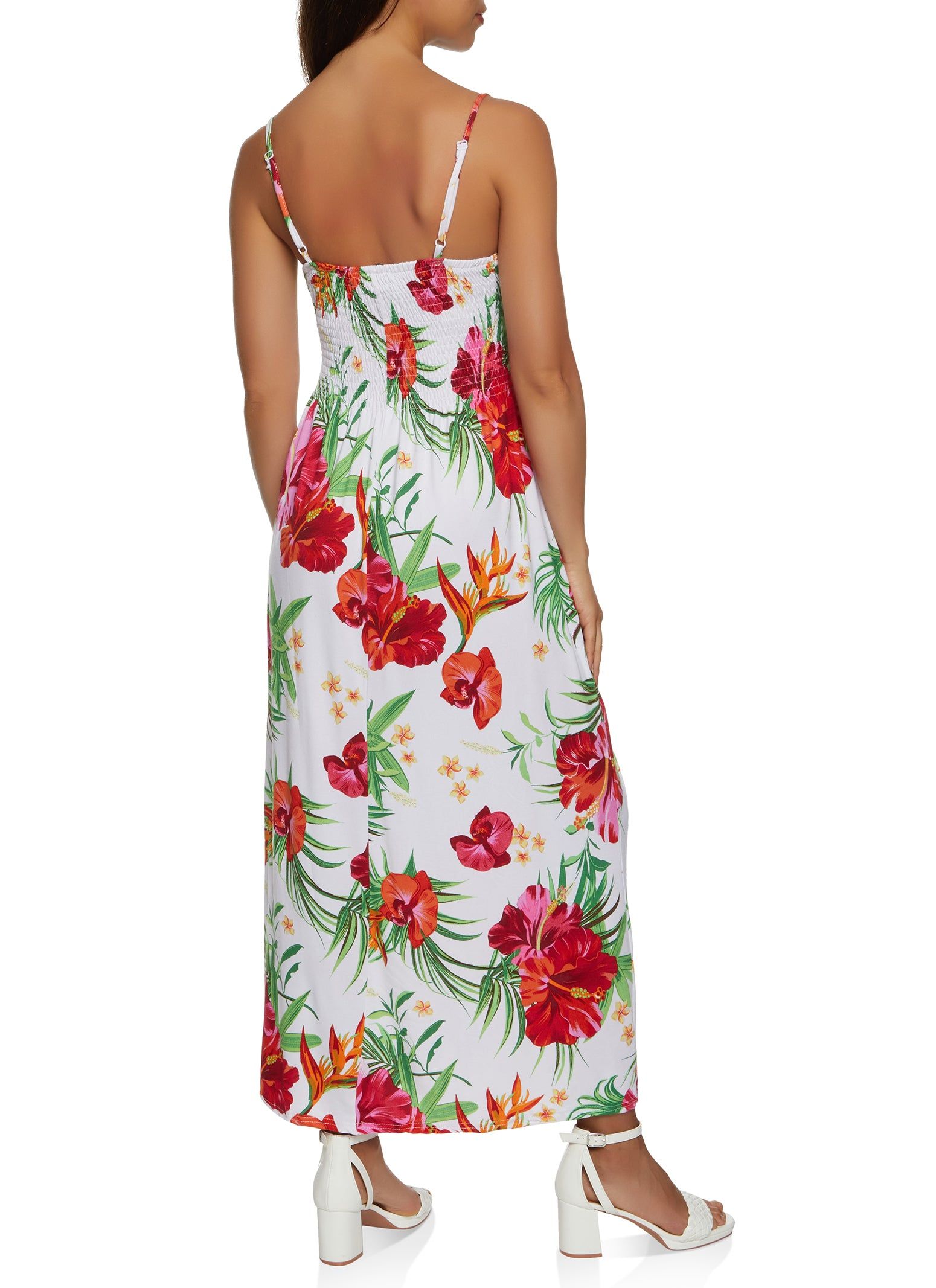 Tropical Printed Smocked Waist Maxi Dress sold by Rainbow product image thumbnail 3