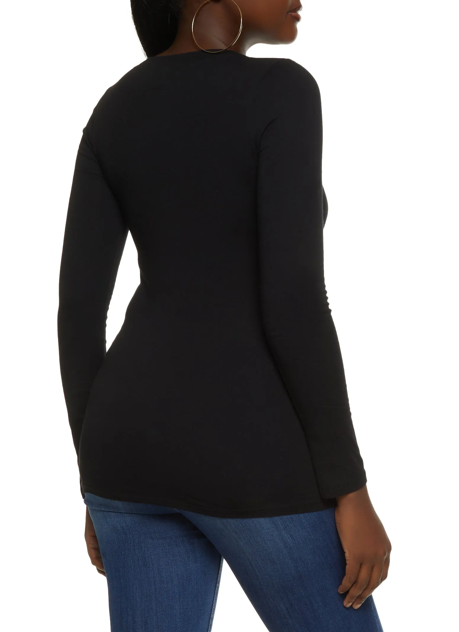 Basic V Neck Long Sleeve Top sold by Rainbow product image thumbnail 2