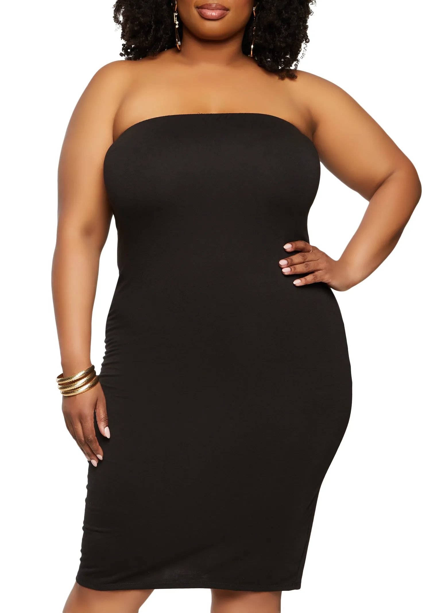 Plus Size Basic Midi Tube Dress sold by Rainbow