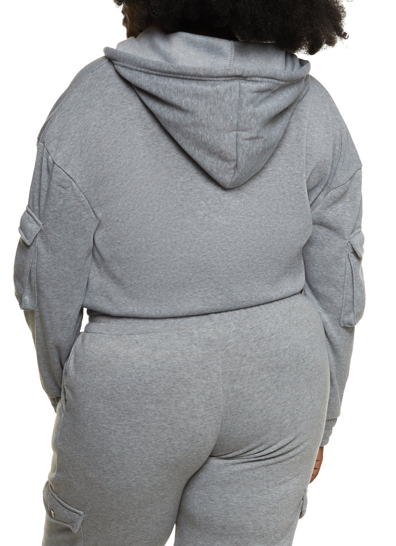 Plus Size Zip Front Cargo Pocket Hoodie sold by Rainbow product image thumbnail 3