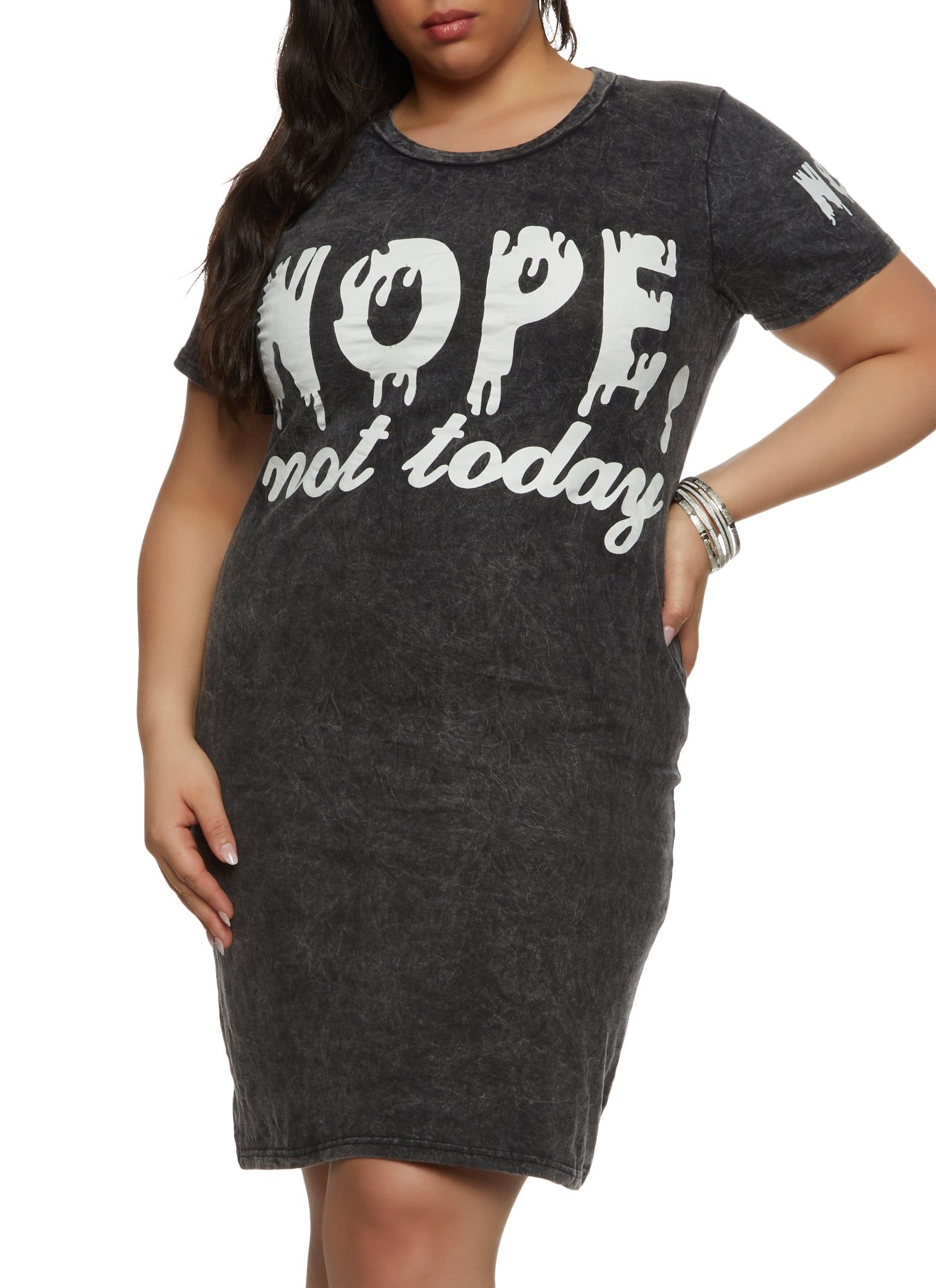 Plus Size Nope Not Today Graphic T Shirt Dress sold by Rainbow product image thumbnail 2