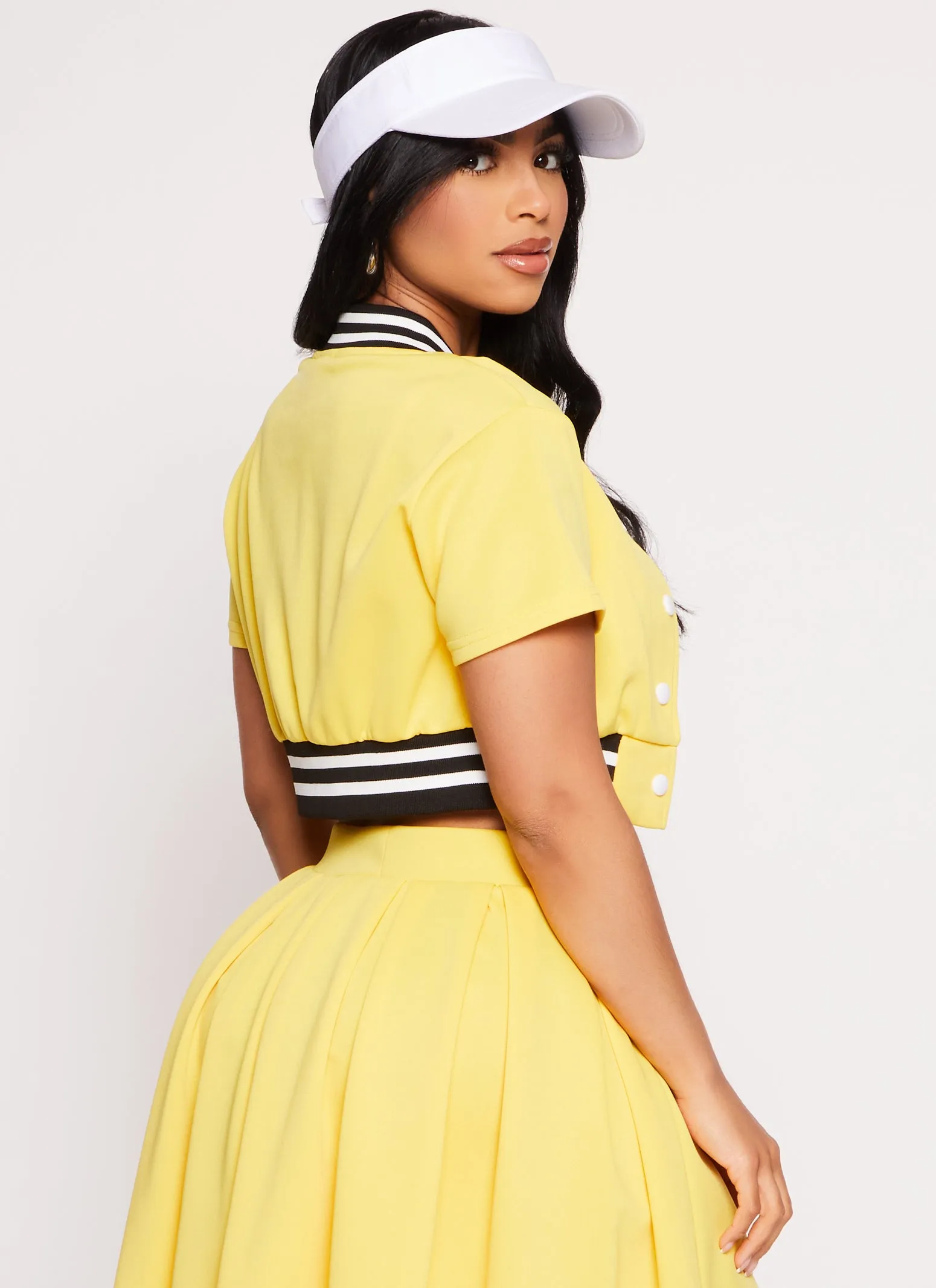 Daisy Short Sleeve Cropped Bomber Jacket sold by Rainbow product image thumbnail 3