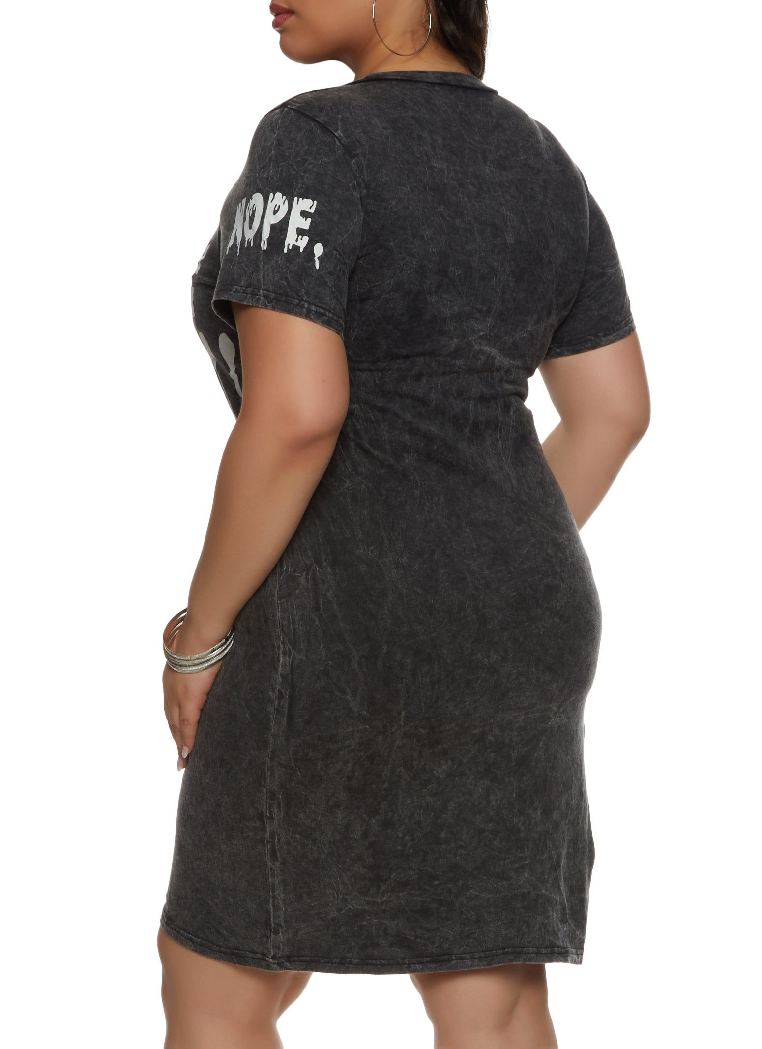 Plus Size Nope Not Today Graphic T Shirt Dress sold by Rainbow product image thumbnail 3