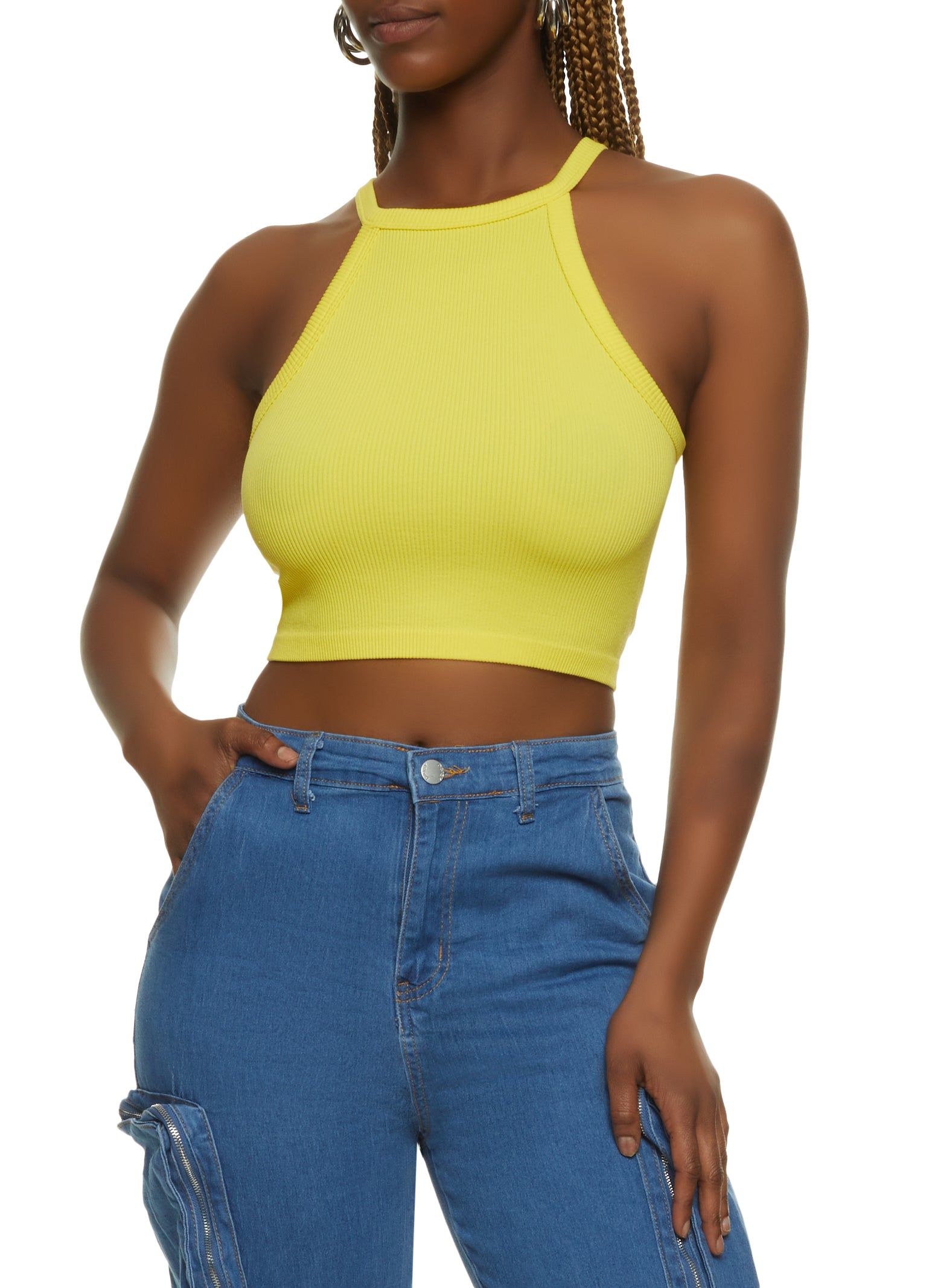 Seamless High Neck Cropped Cami sold by Rainbow