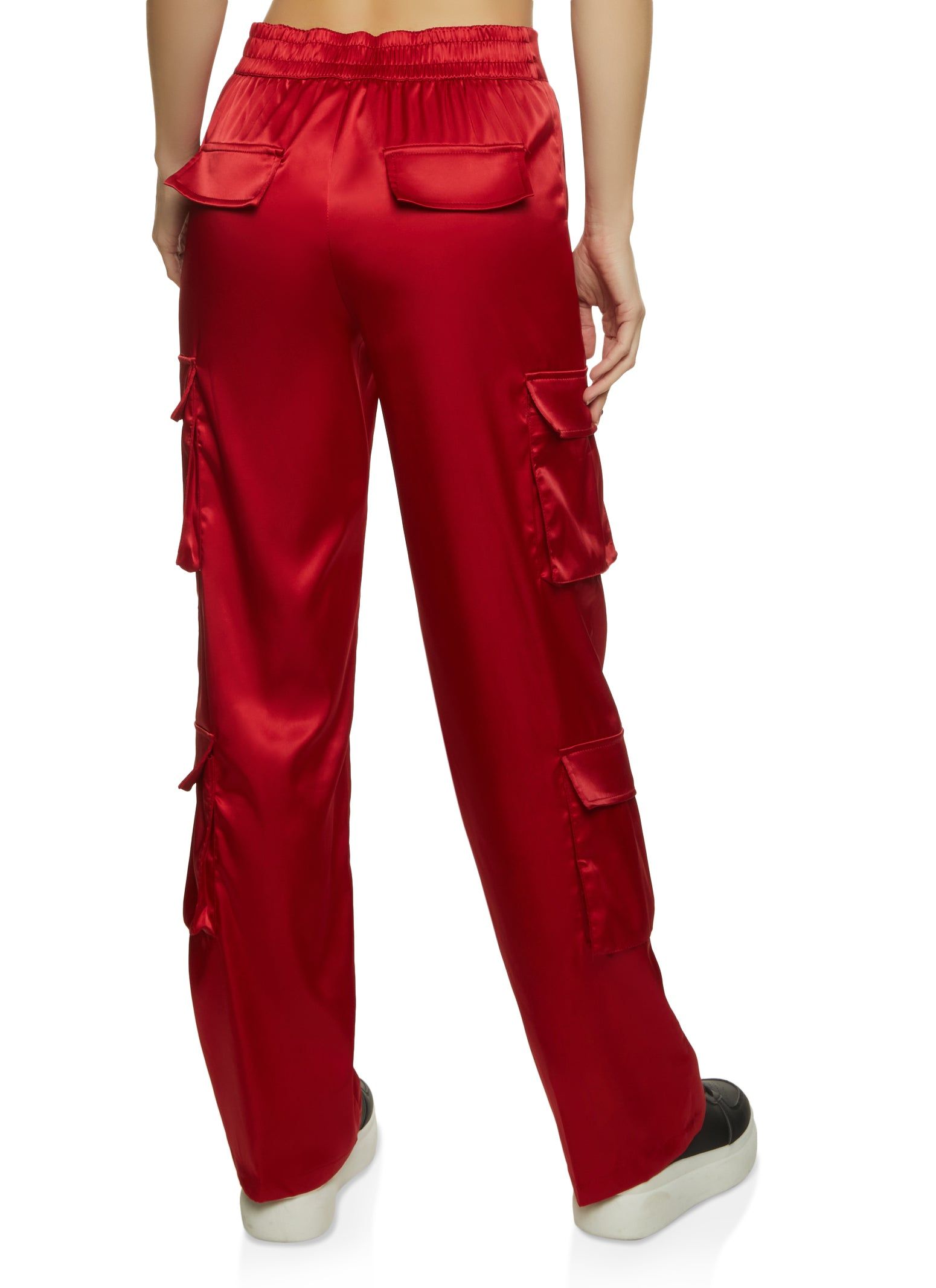 Satin Wide Leg Cargo Pocket Dress Pants sold by Rainbow product image thumbnail 3