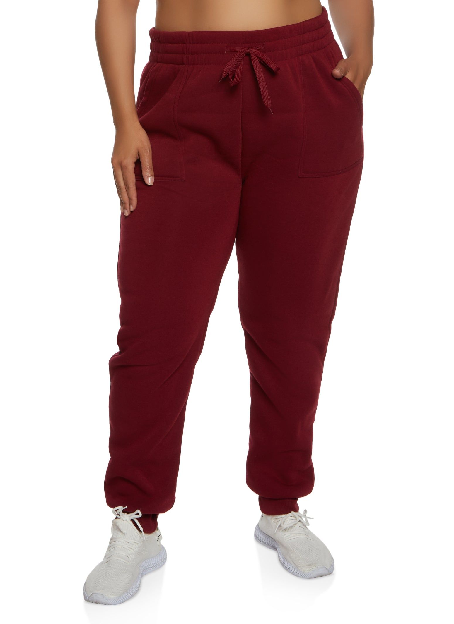 Plus Size Solid Fleece Joggers sold by Rainbow
