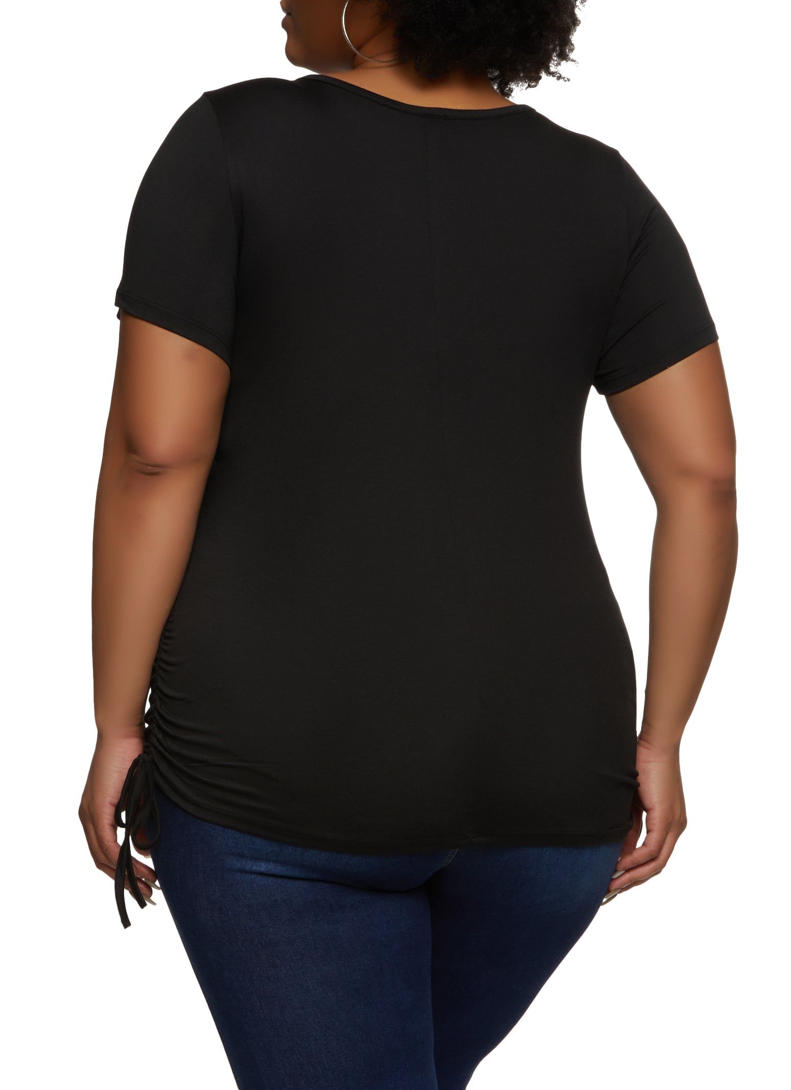 Plus Size Rhinestone Faith Ruched Graphic Tee sold by Rainbow product image thumbnail 2