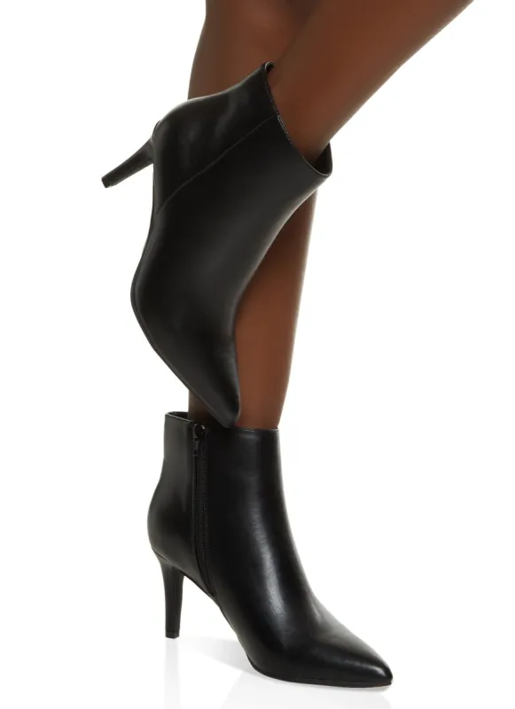Pointed Toe Side Zip Stiletto Booties sold by Rainbow