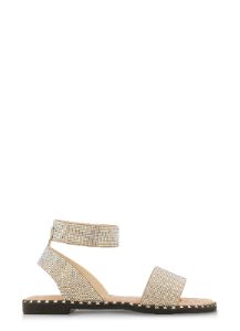 Rhinestone Studded Velcro Ankle Strap Sandals sold by Rainbow