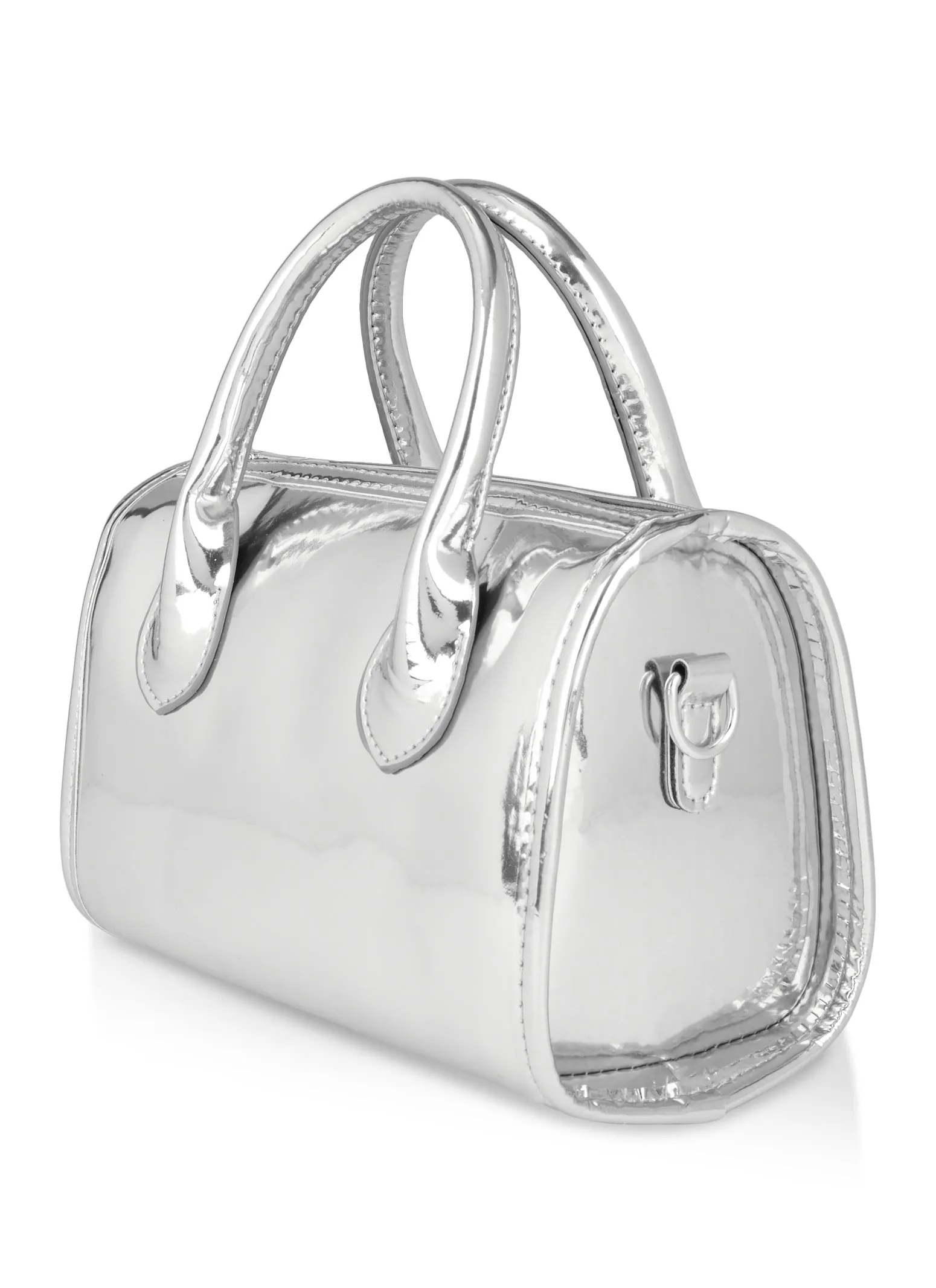 Metallic Faux Leather Convertible Top Handle Crossbody Bag sold by Rainbow product image thumbnail 5