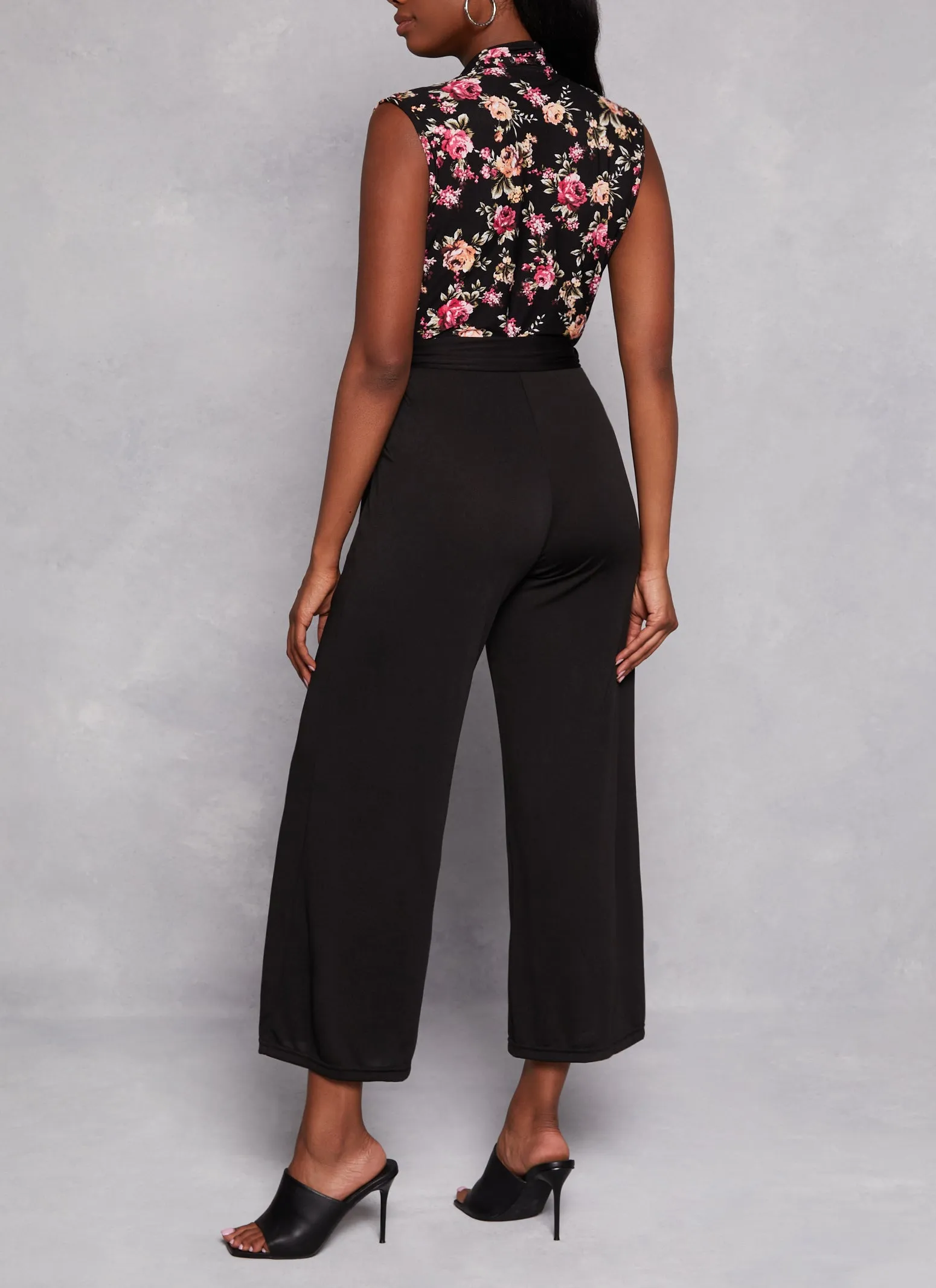 Printed Faux Wrap Tie Waist Jumpsuit sold by Rainbow product image thumbnail 3