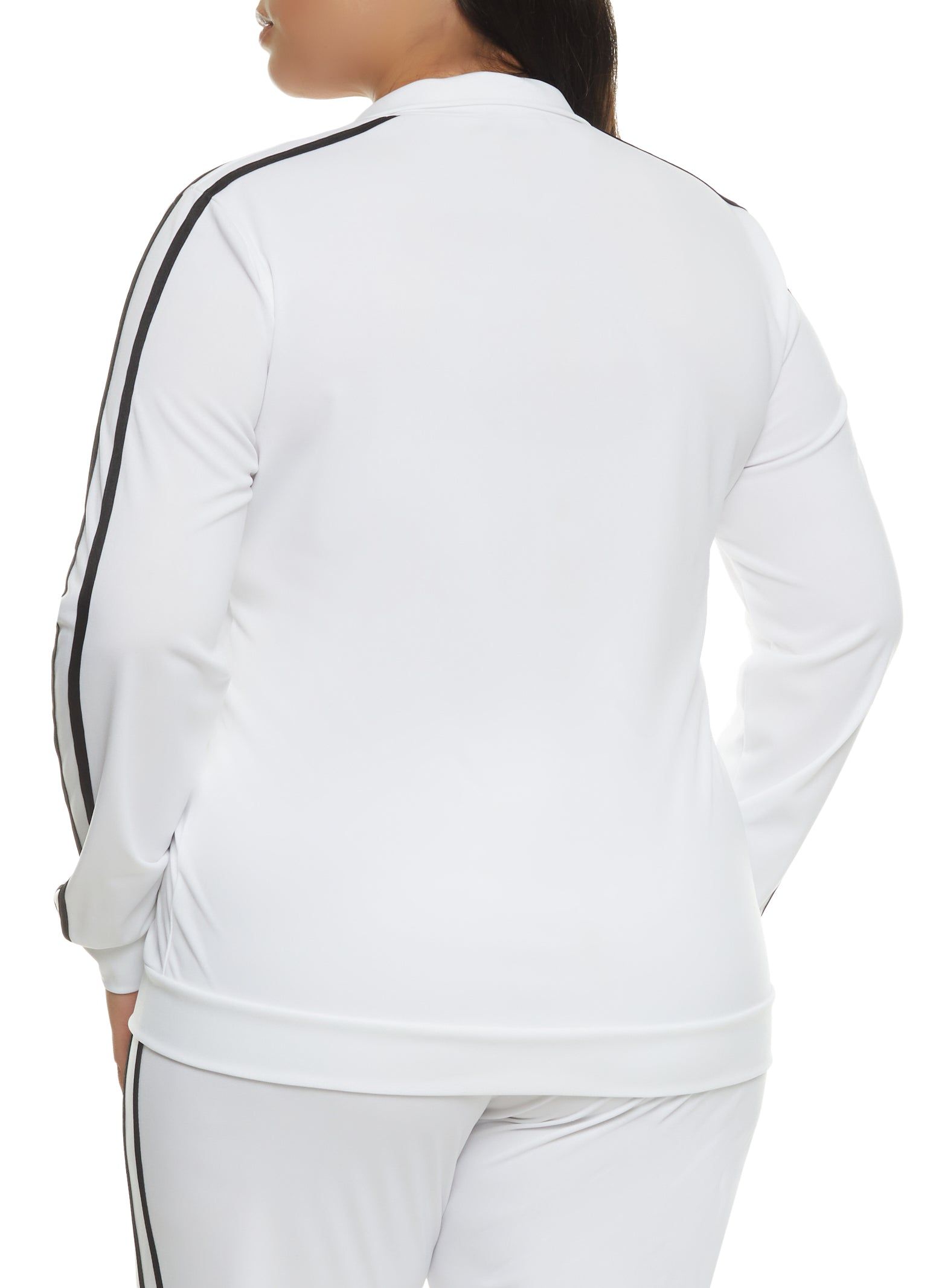 Plus Size Varsity Striped Zip Front Track Jacket sold by Rainbow product image thumbnail 3