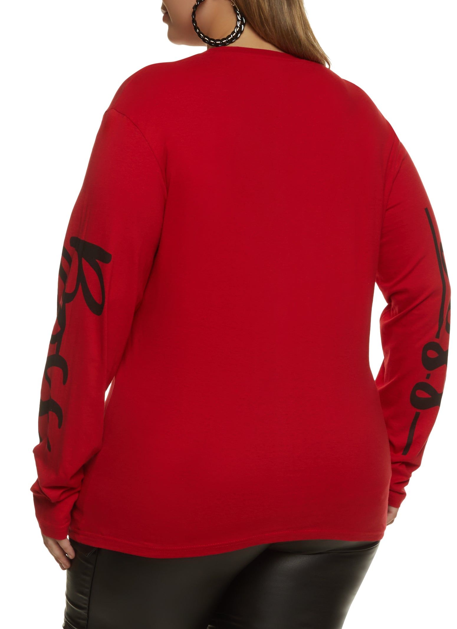 Plus Size Long Sleeve Boss Graphic Tee sold by Rainbow product image thumbnail 2