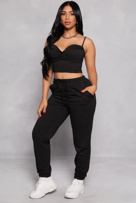 Haute Monde High Waist Drawstring Joggers sold by Rainbow