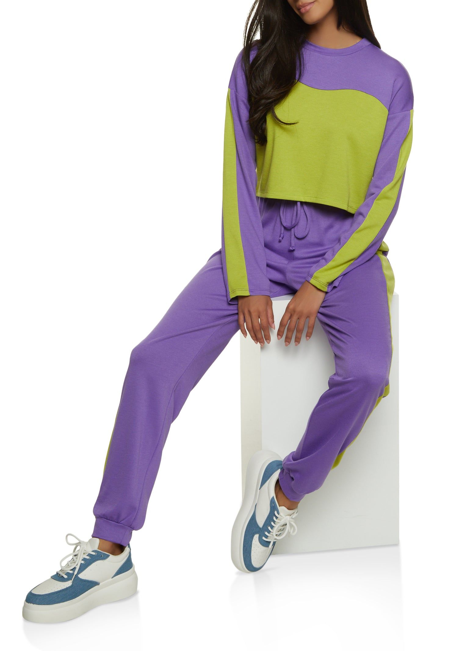 Color Block Side Stripe Crop Top sold by Rainbow product image thumbnail 2