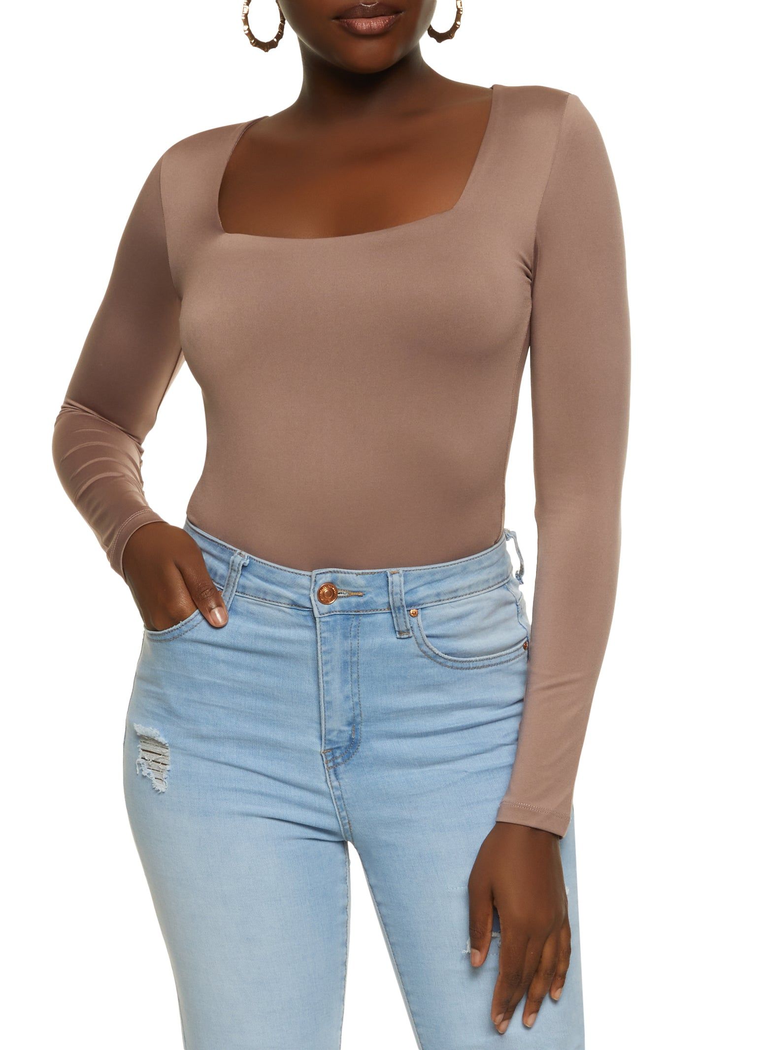 Seamless Double Layered Square Neck Bodysuit sold by Rainbow product image thumbnail 2