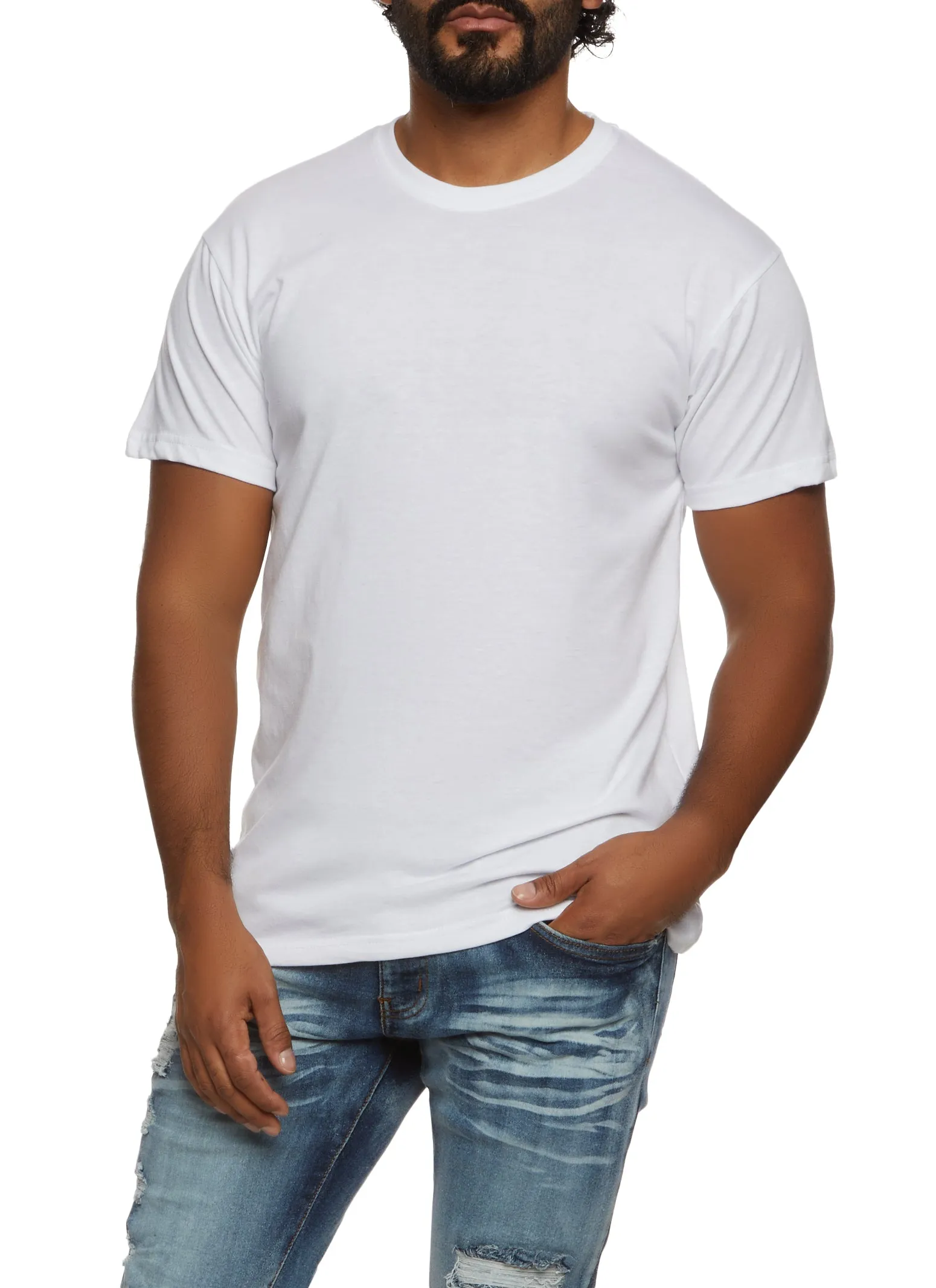 Mens Basic Crew Neck T Shirt sold by Rainbow