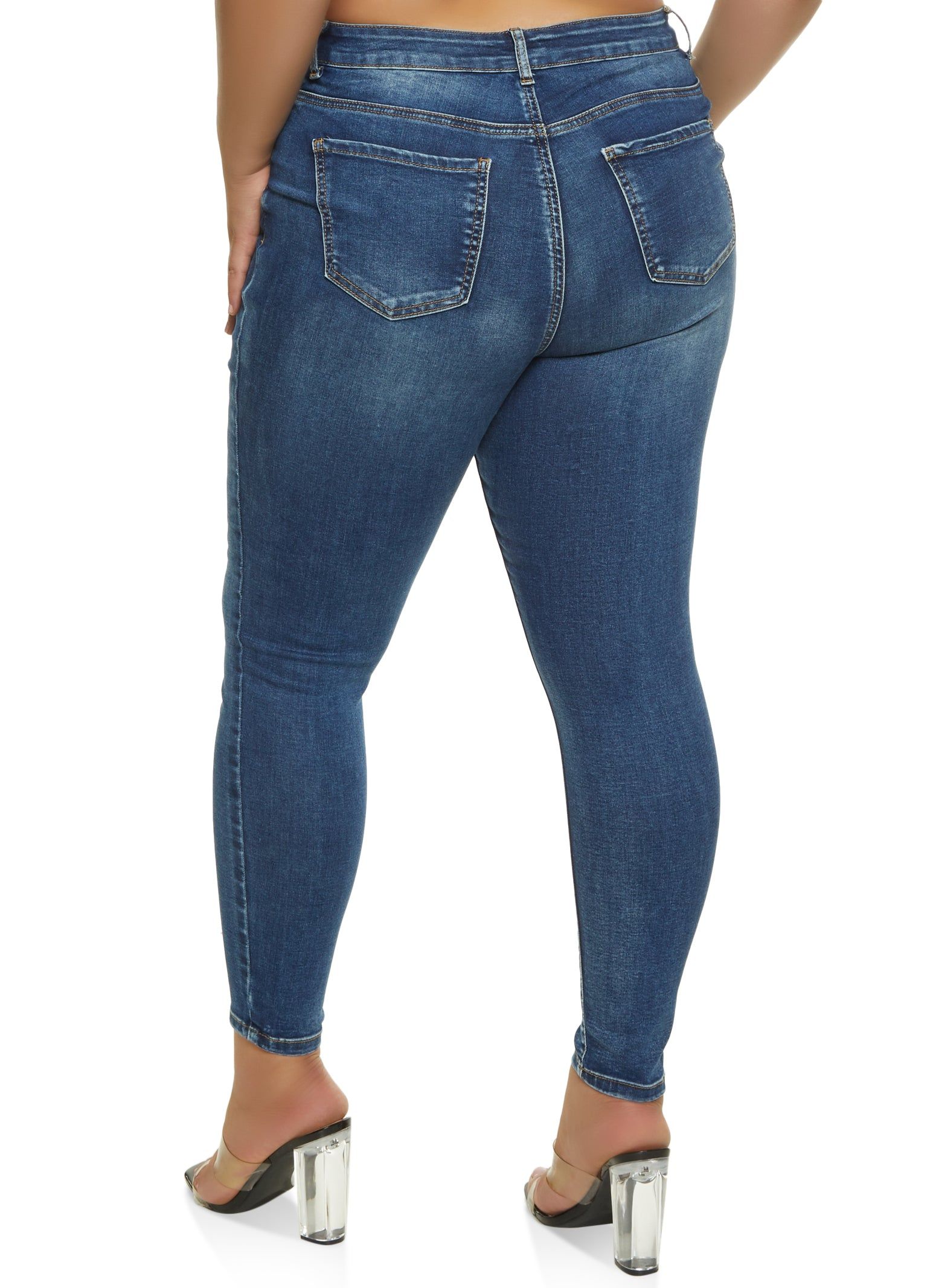 Plus Size WAX High Rise Whiskered Skinny Jeans sold by Rainbow product image thumbnail 2
