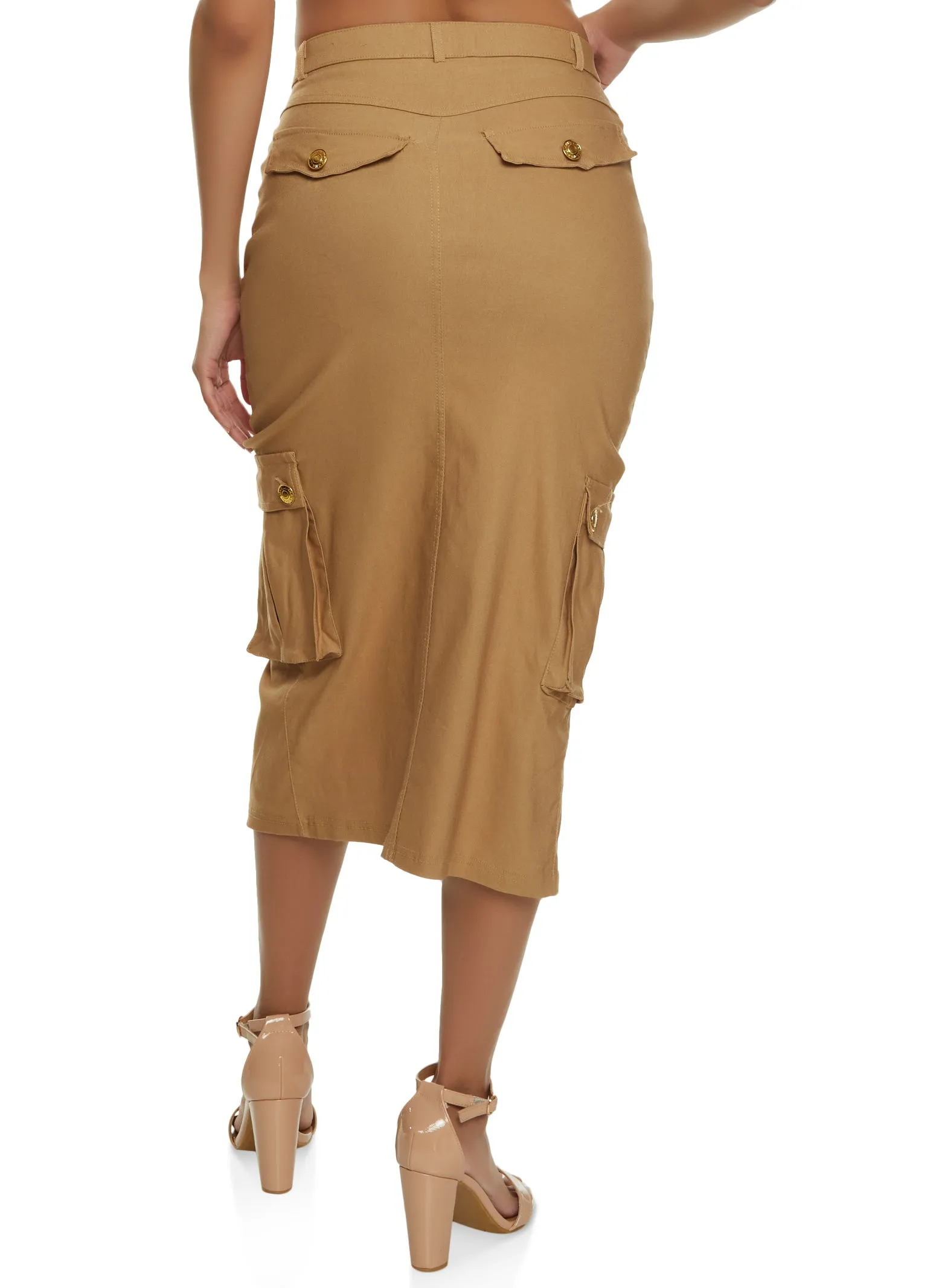Split Front Cargo Midi Skirt sold by Rainbow product image thumbnail 3