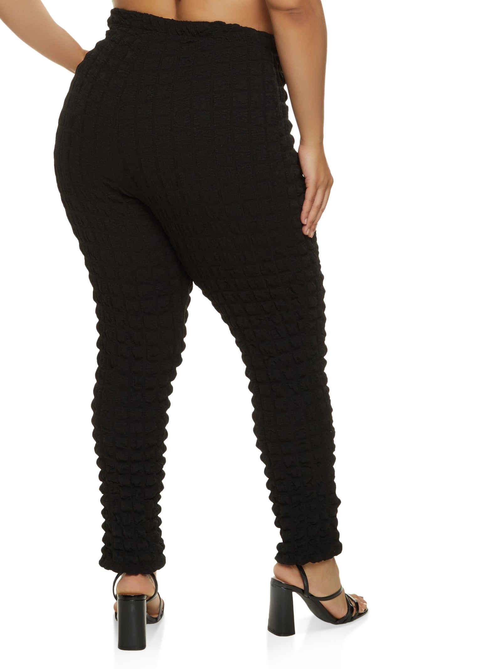 Plus Size Bubble Knit High Waisted Pants sold by Rainbow product image thumbnail 2