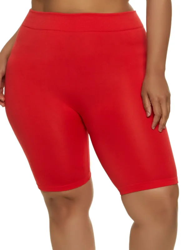 Plus Size Seamless High Waisted Bike Shorts sold by Rainbow