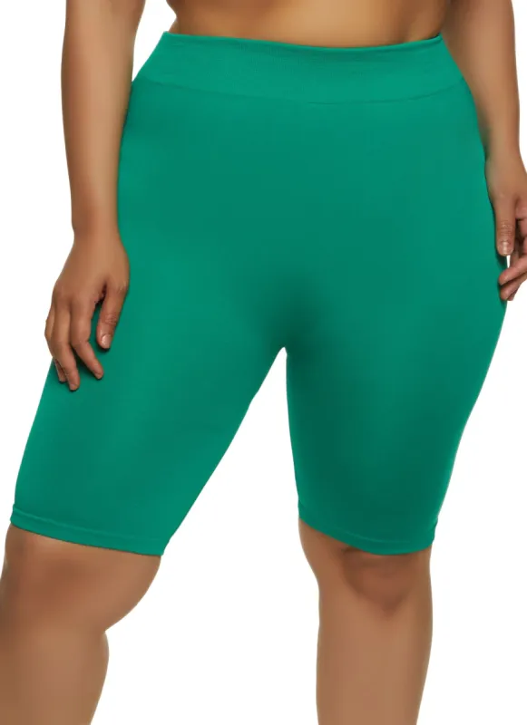Plus Size Seamless High Waisted Bike Shorts sold by Rainbow
